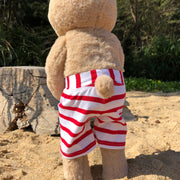 red striped shorts